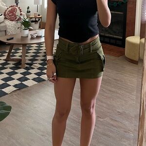 edikted green mini skirt
